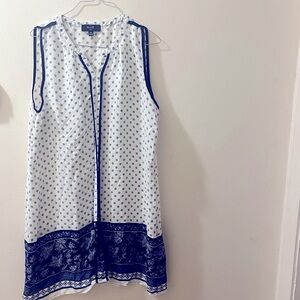 NAÏF White & Blue Petite XL Sleeveless Dress